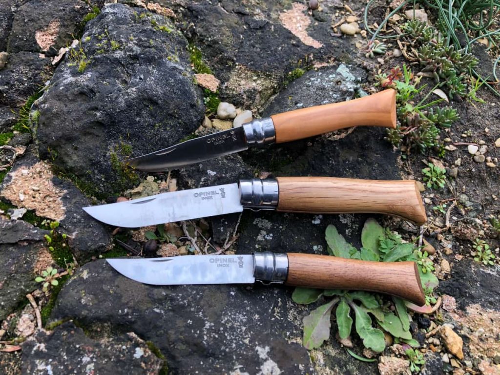 Couteaux Opinel en chêne, noyer & olivier