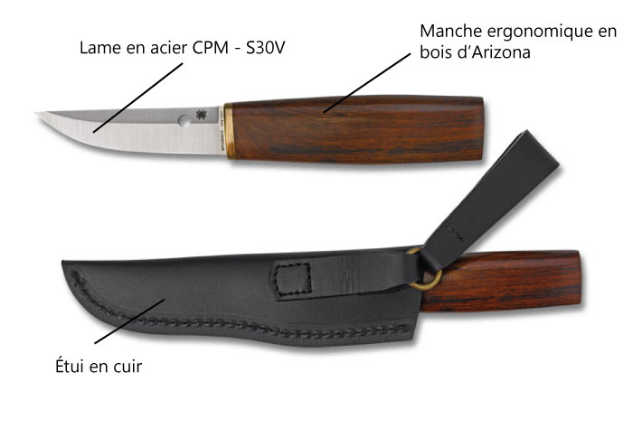 Caractéristiques du couteau Spyderco puukko