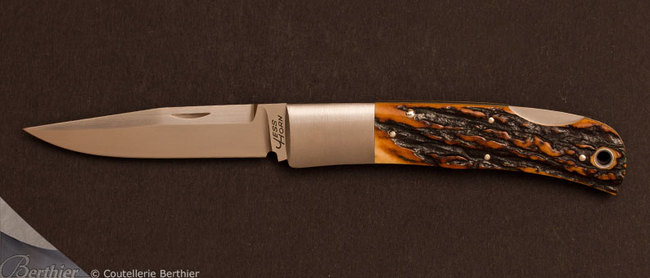 Couteau de poche Pocket Fighter en bois de cerf de Jess Horn