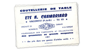 Coutellerie de table Ets A. Chambriard
Couteau de table Chambriard