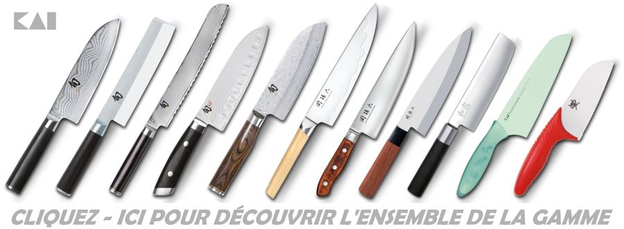 Couteaux de cuisine japonais Kai | une partie des modèles iconiques de la marque japonaise n°1