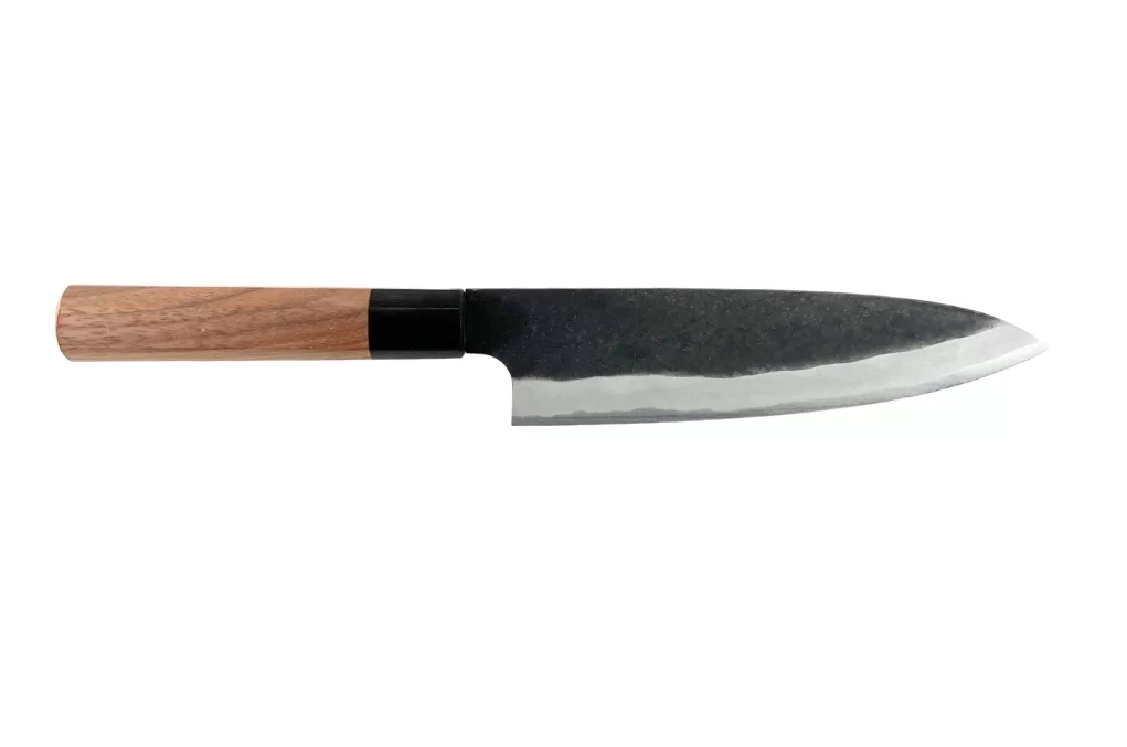Couteau de chef japonais 18 cm Shiro Kamo finition brut de forge