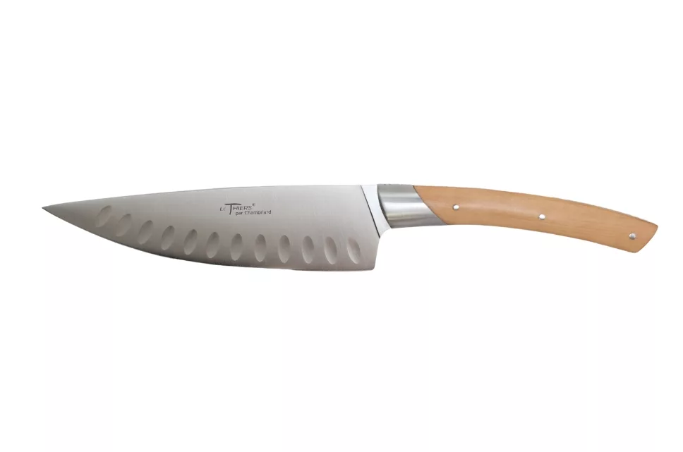 Couteau de chef Chambriard 16 cm - Les grands gourmets lame alvéolée manche genévrier
